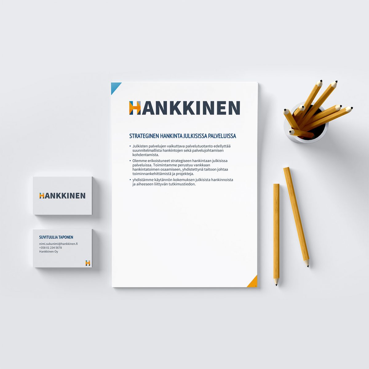 Brand identity for Hankkinen Oy