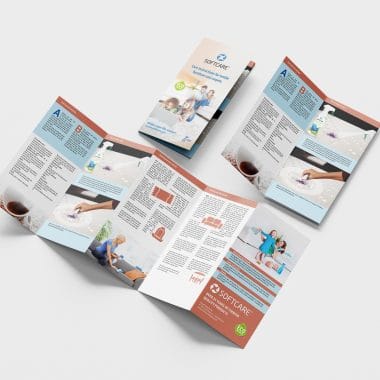 Promotional Z-Fold Brochure Print Design with Infographics