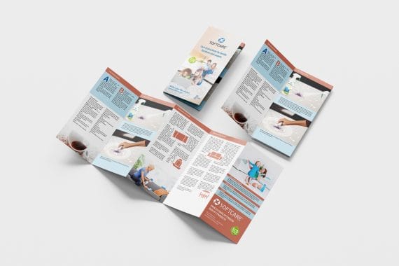 Promotional Z-Fold Brochure Print Design with Infographics
