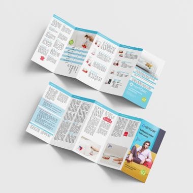 Promotional Z-Fold Brochure Print Design with Infographics
