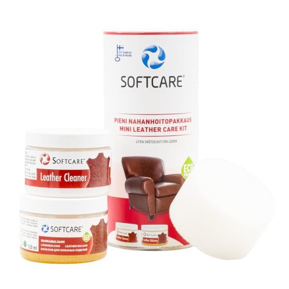 Isolated photo of a leather cleaning and protection products