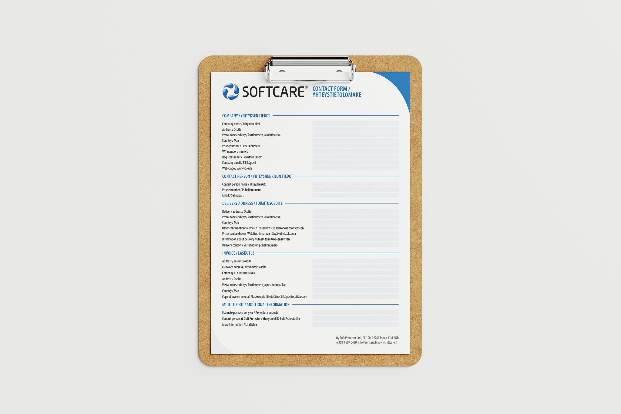Branded Questionnaire Form Template Design