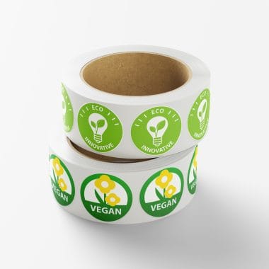 Custom Round Roll Sticker Print with Custom Icons Design