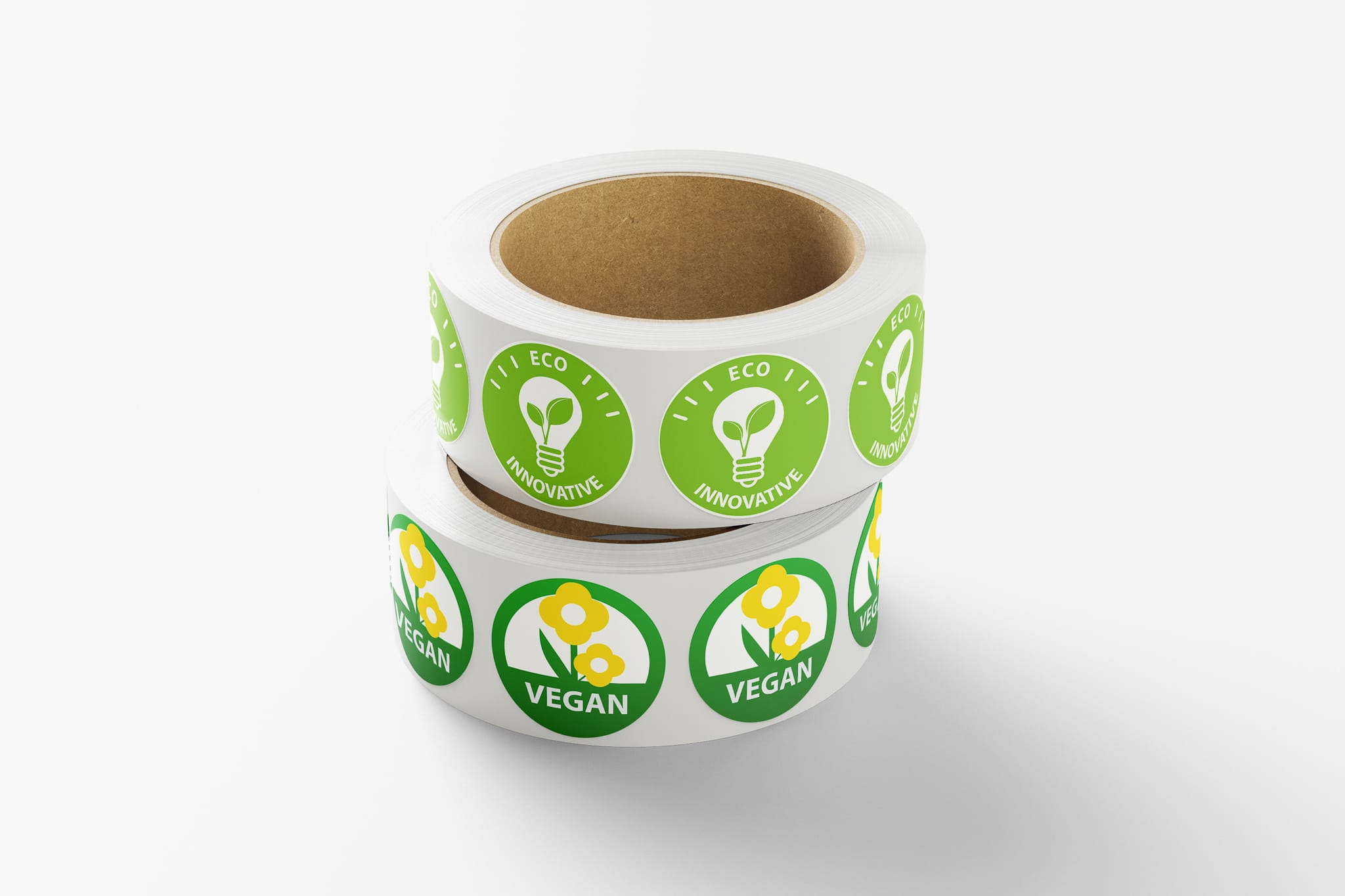 Custom Round Roll Sticker Print with Custom Icons Design