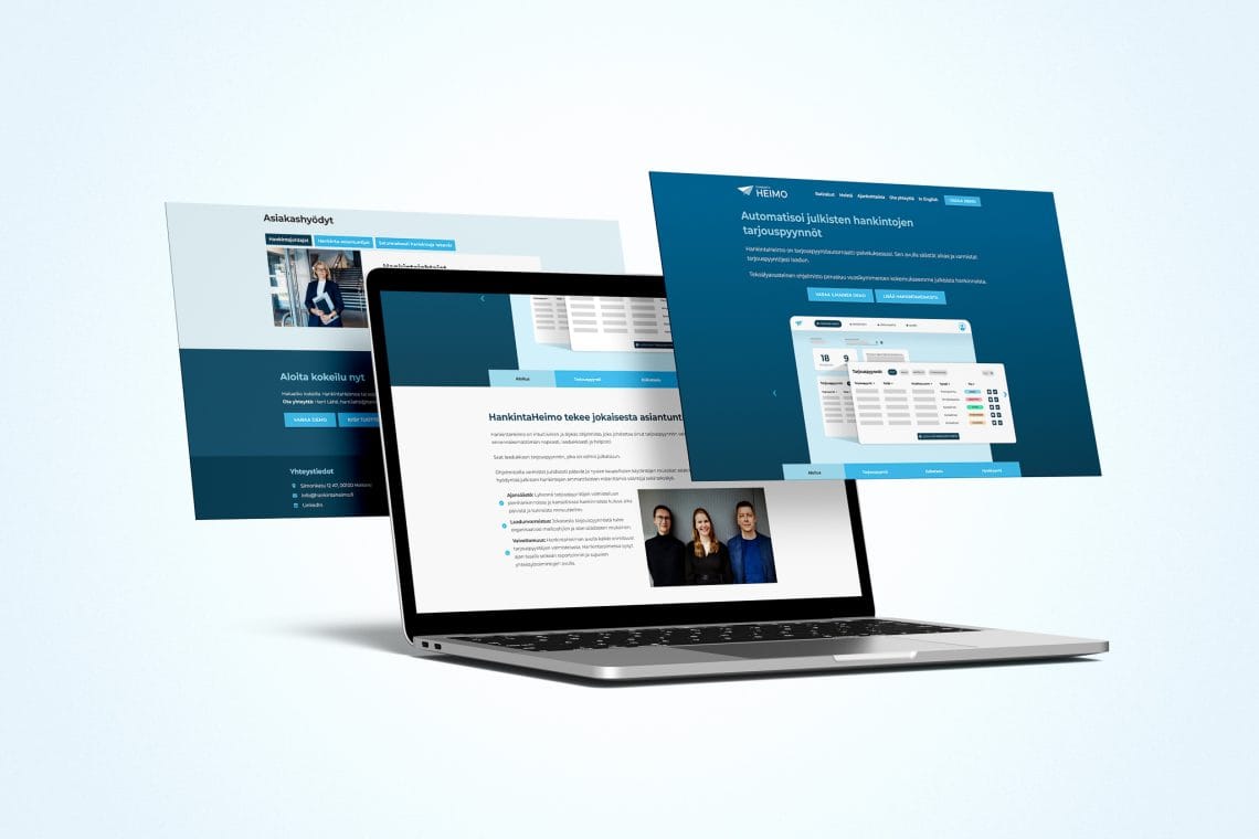 Mockup of Responsive Modern WordPress Website on Laptop Screen