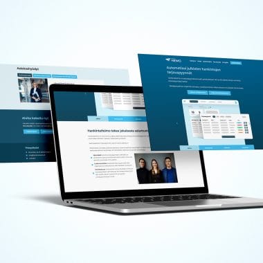 Mockup of Responsive Modern WordPress Website on Laptop Screen