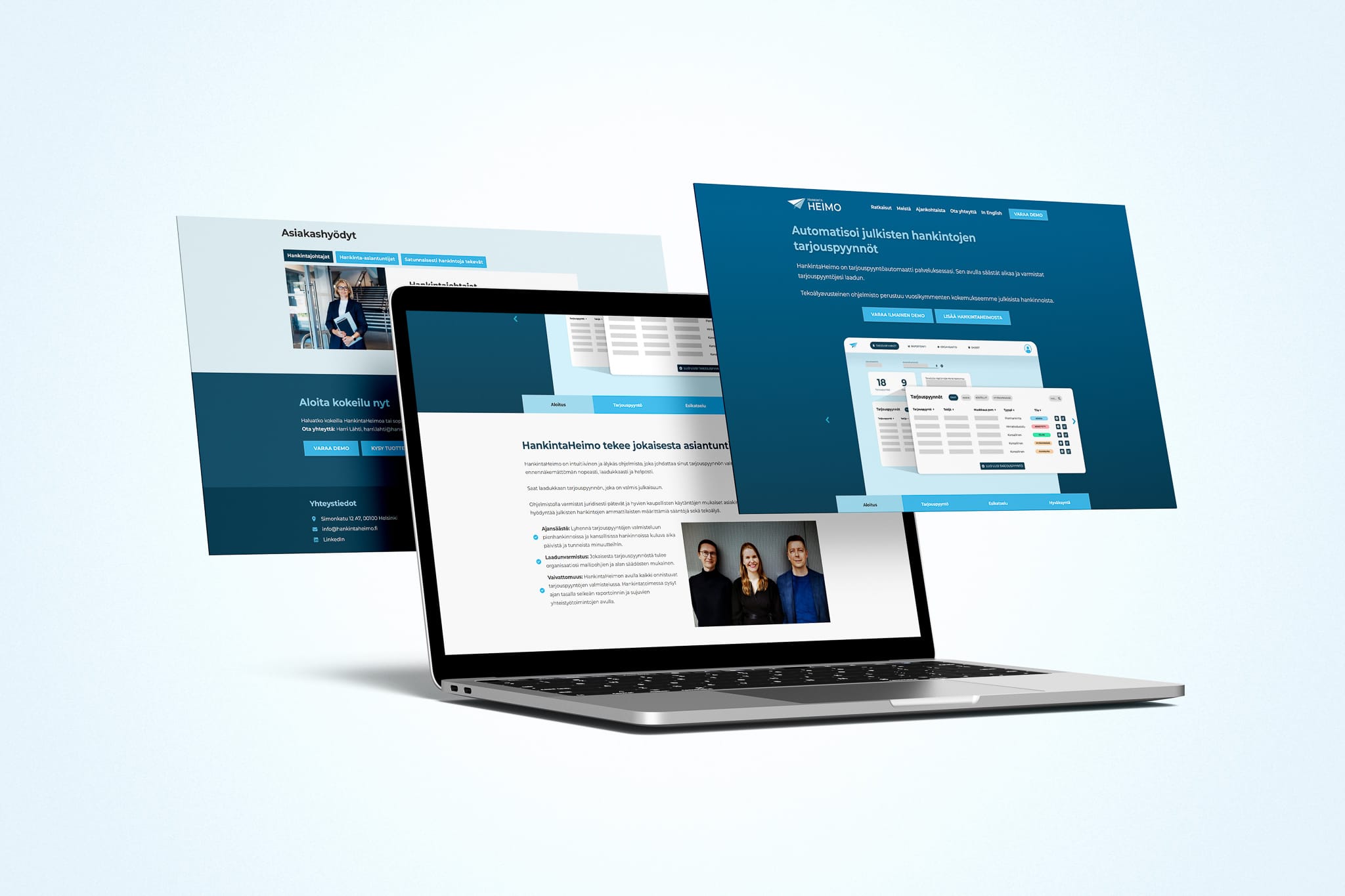 Mockup of Responsive Modern WordPress Website on Laptop Screen