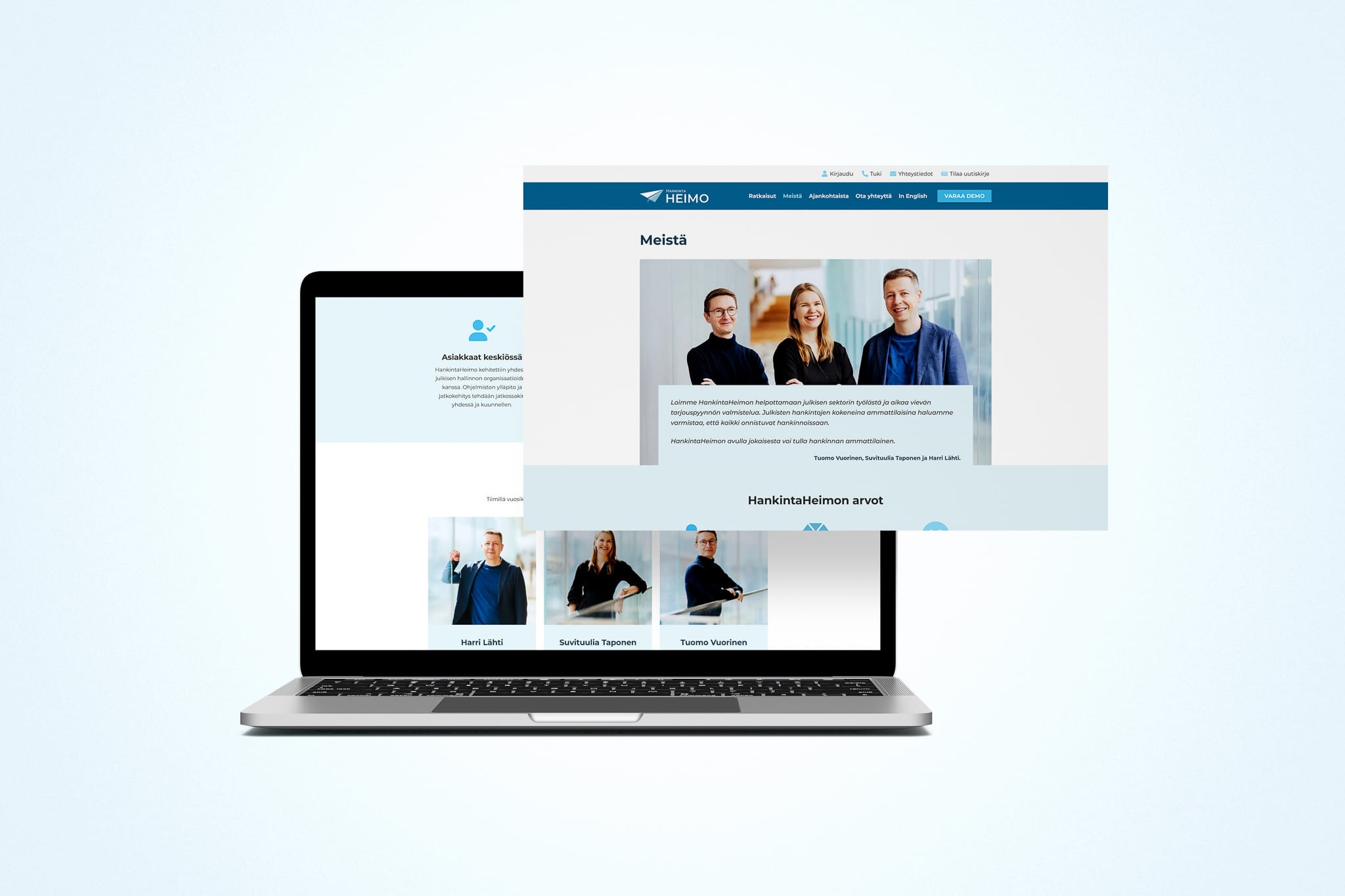 Mockup of Responsive Modern WordPress Website on Laptop Screen