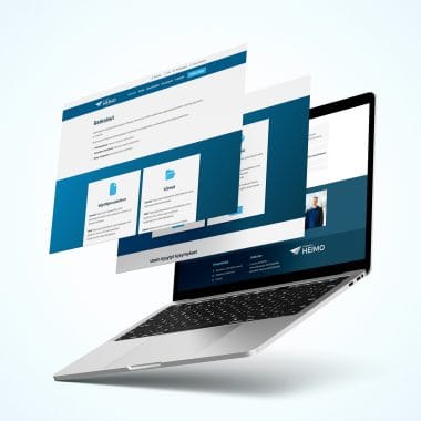 Mockup of Responsive Modern WordPress Website on Laptop Screen