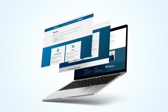Mockup of Responsive Modern WordPress Website on Laptop Screen