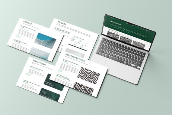Mockup of Responsive Modern WordPress Website on Laptop Screen