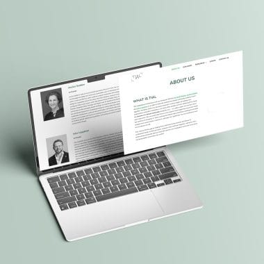 Mockup of Responsive Modern WordPress Website on Laptop Screen
