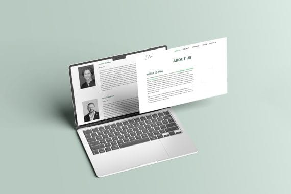 Mockup of Responsive Modern WordPress Website on Laptop Screen