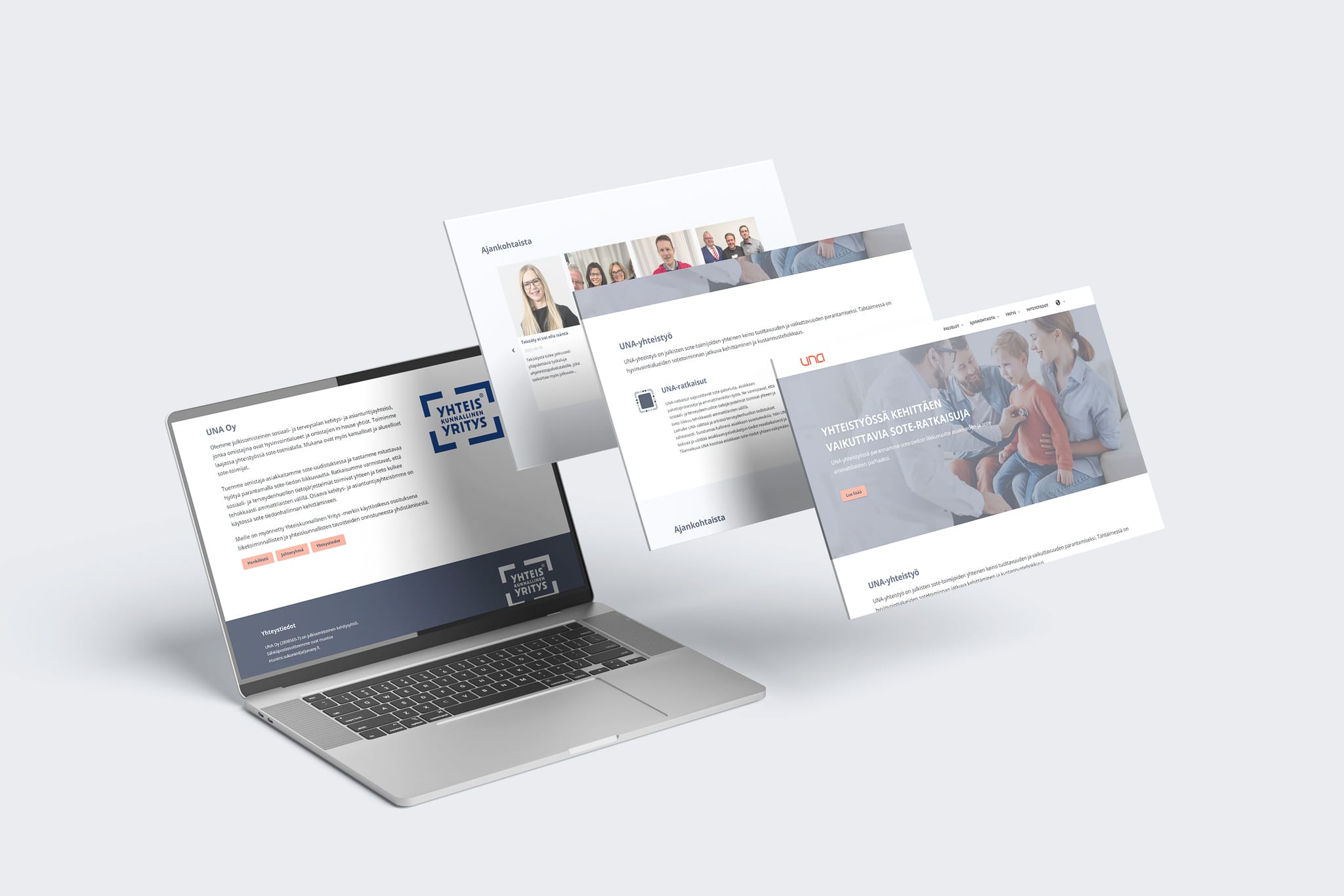 Mockup of Responsive Modern WordPress Website on Laptop Screen