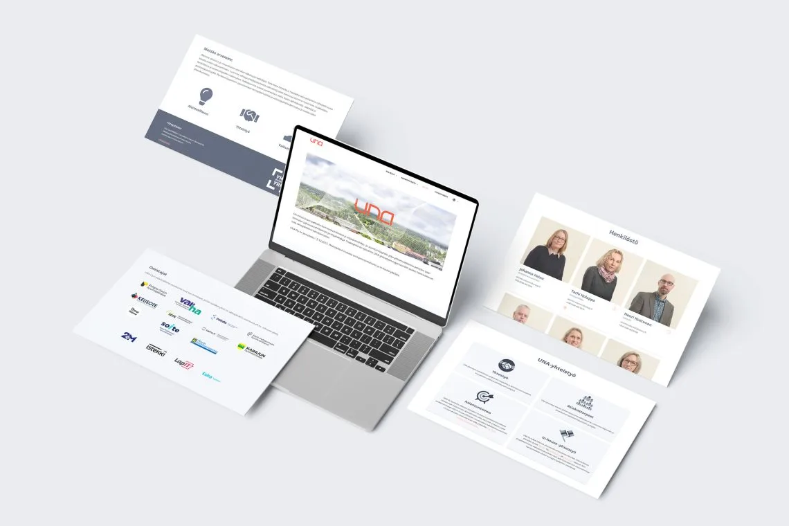 Mockup of Responsive Modern WordPress Website on Laptop Screen