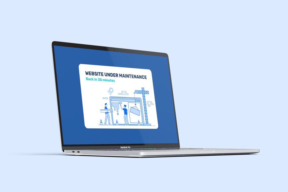 Mockup website maintenance notice
