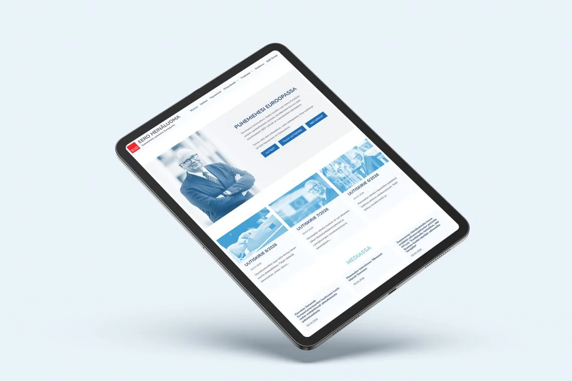 Mockup of Responsive Modern WordPress Website on Tablet Screen