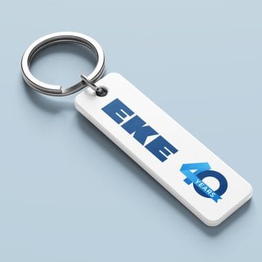 Keychain mockup with branding