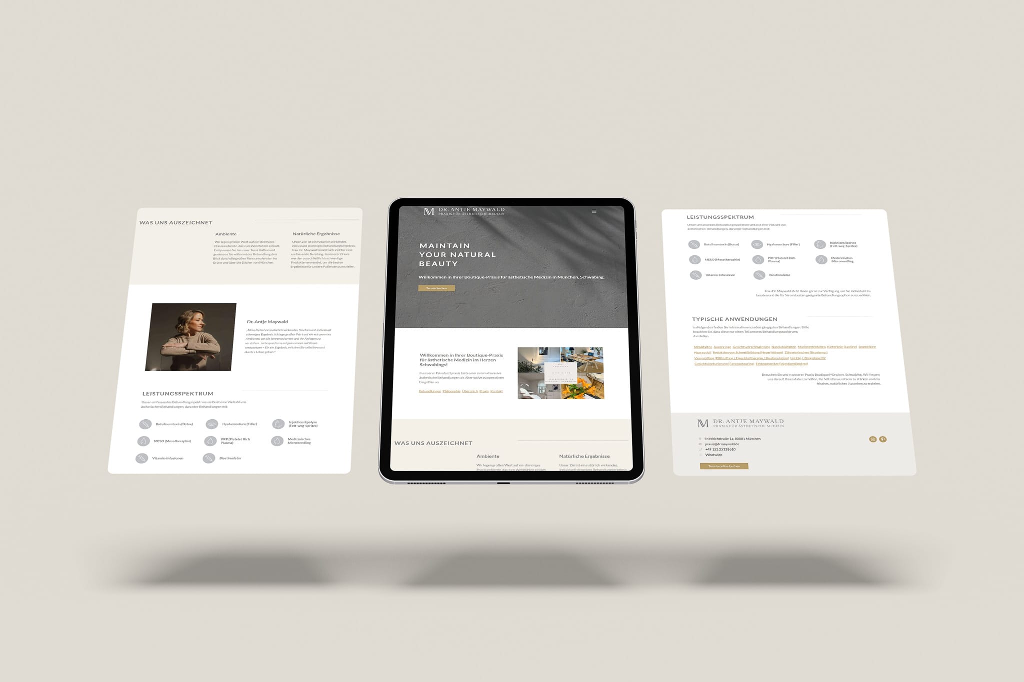 Mockup of Responsive Modern WordPress Website on Tablet Screen