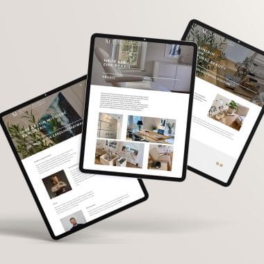 Mockup of Responsive Modern WordPress Website on Tablet Screen