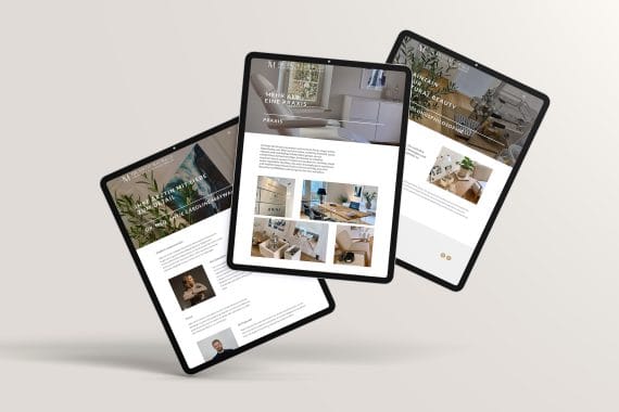 Mockup of Responsive Modern WordPress Website on Tablet Screen