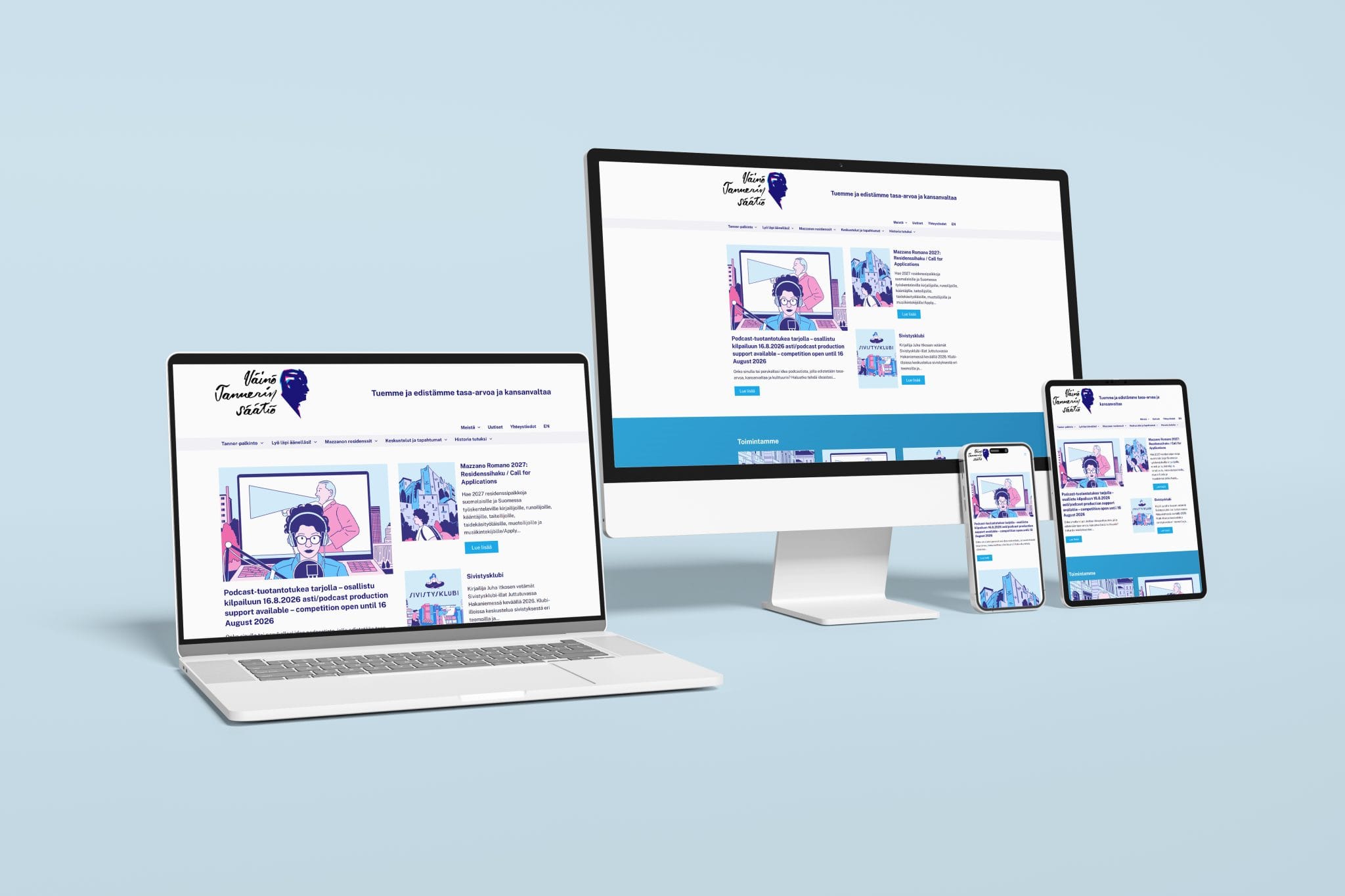 Mockup of Responsive Modern WordPress Website on various device screens
