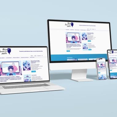 Mockup of Responsive Modern WordPress Website on various device screens