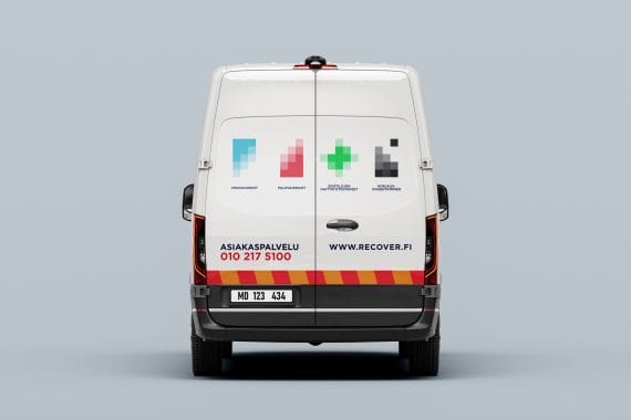 Vehicle lettering and spot graphics mockup