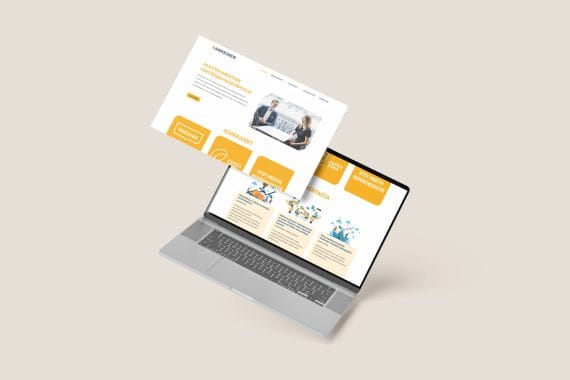 Mockup of a website