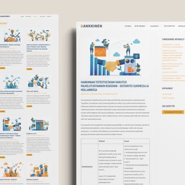 Mockup of a website