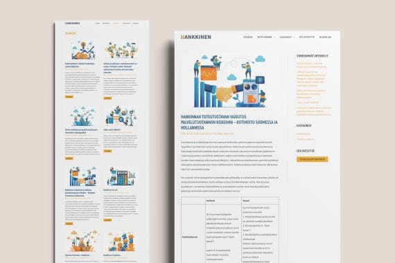 Mockup of a website