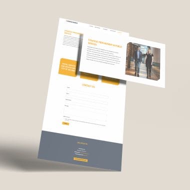 Mockup of a website