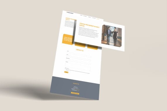 Mockup of a website
