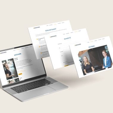 Mockup of a website